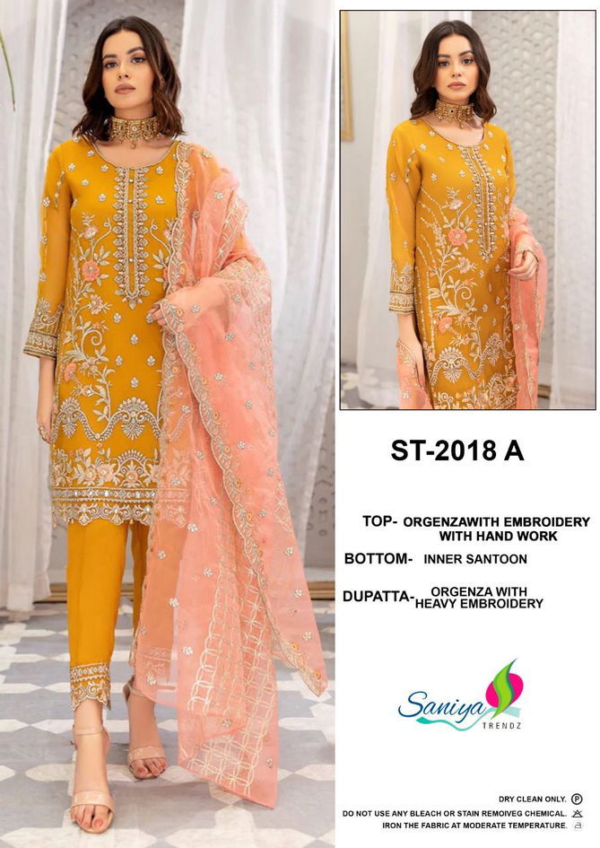 Saniya St 2018 Embroidery Designer Wholesale Pakistani Salwar Suits
